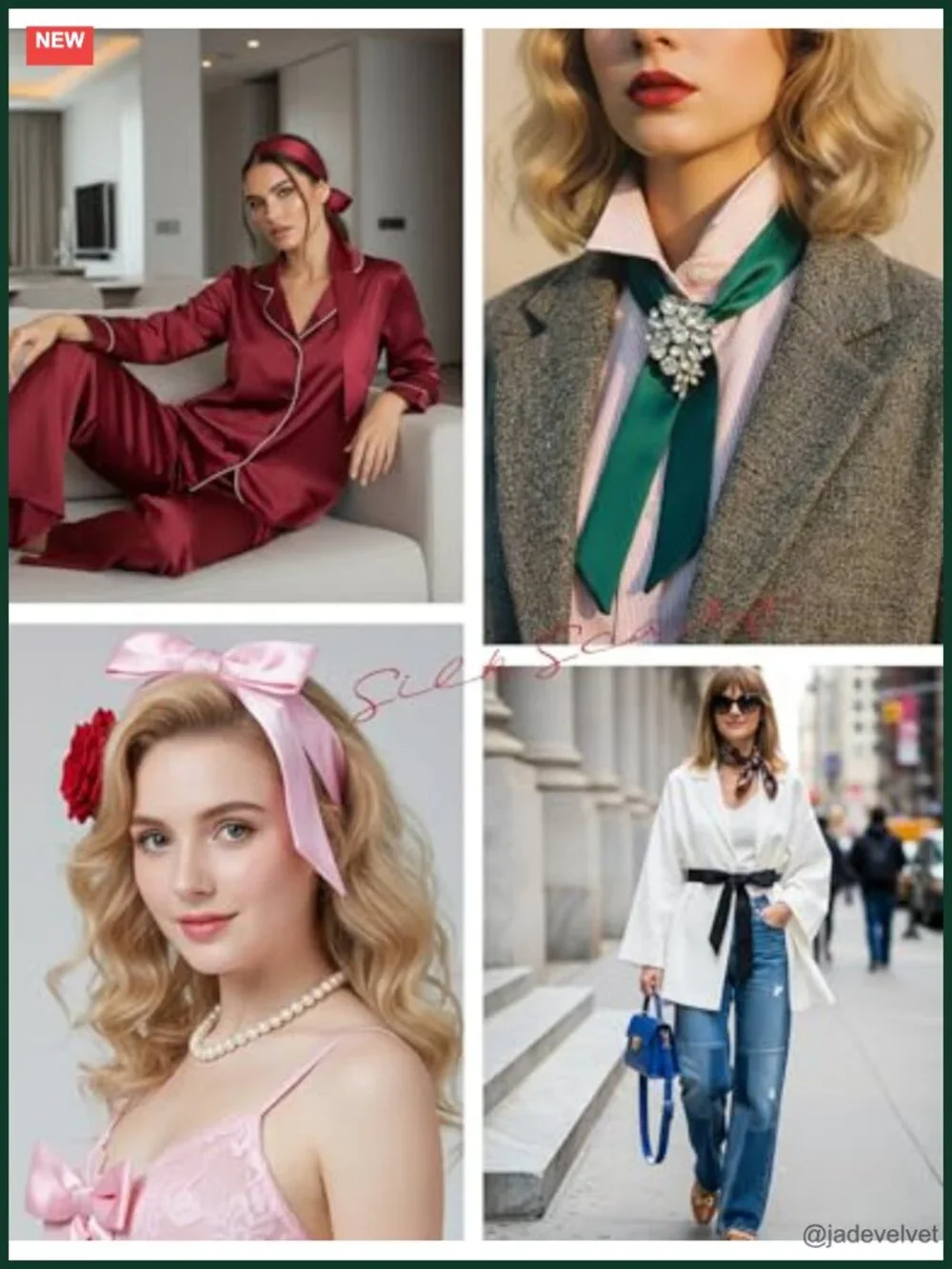 Women's Silk Satin Skinny Scarf Necktie Wrap Hair Accessory